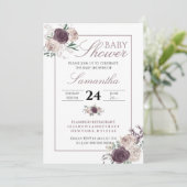 Modern Pink Blush Elegant Floral baby shower Kaart (Staand voorkant)