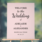 Modern Pink Blush Wedding Acryl Bord (Neutraal)