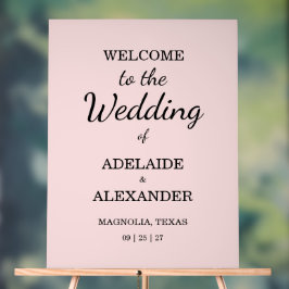 Modern Pink Blush Wedding Acryl Bord