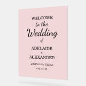 Modern Pink Blush Wedding Acryl Bord (Hoek)