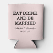 Modern Pink Blush Wedding Blikjeskoeler (Voorkant)