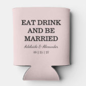 Modern Pink Blush Wedding Blikjeskoeler (Achterkant)