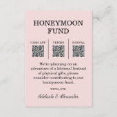 Modern Pink Blush Wedding Honeymoon Fund Informatiekaartje (Voorkant)