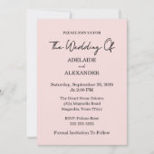 Modern Pink Blush Wedding Save The Date Kaart (Voorkant)