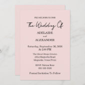 Modern Pink Blush Wedding Save The Date Kaart (Voorkant / Achterkant)