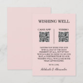 Modern Pink Blush Wedding Wishing Well Informatiekaartje (Voorkant / Achterkant)
