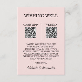 Modern Pink Blush Wedding Wishing Well Informatiekaartje