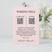 Modern Pink Blush Wedding Wishing Well Informatiekaartje (Staand voorkant)