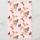 Modern Pink Boho Butterfly Girl Baby shower (Achterkant)