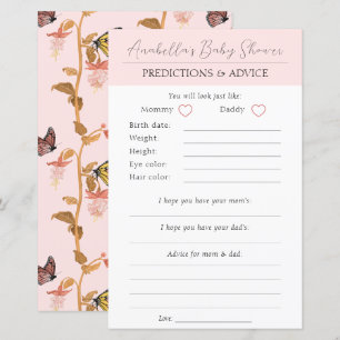 Modern Pink Boho Butterfly Girl Baby shower