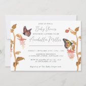 Modern Pink Boho Butterfly Girl Baby shower Kaart (Voorkant)