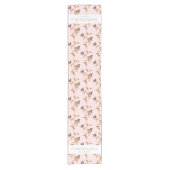 Modern Pink Boho Butterfly Girl Baby shower Korte Tafelloper (Voorkant)