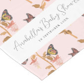 Modern Pink Boho Butterfly Girl Baby shower Korte Tafelloper (Hoek)