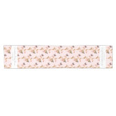 Modern Pink Boho Butterfly Girl Baby shower Korte Tafelloper (Horizontaal)