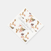 Modern Pink Boho Butterfly Girl Baby shower Servet (Hoek)