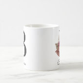 Modern Pink Boho Girly Floral Initiaal B KoffieMok (Center)