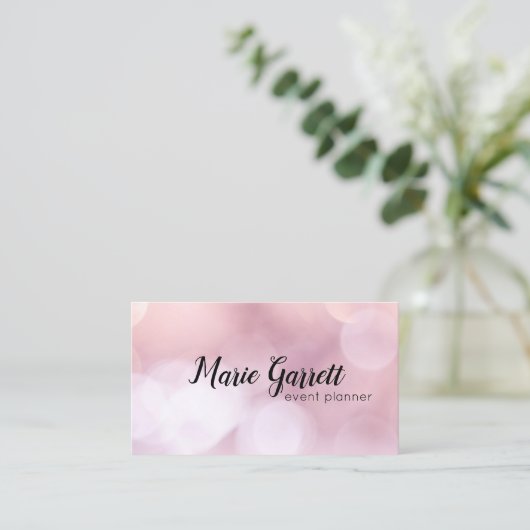 Modern Pink Bokeh Visitekaartje (Staand voorkant)