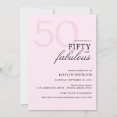 Modern Pink Bold 50 and Fabulous Birthday Party Kaart (Voorkant)