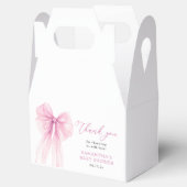 Modern Pink Bow Baby shower Dank u wel Bedankdoosjes (Geopend)