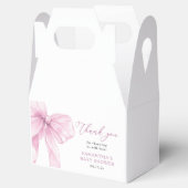 Modern Pink Bow Baby shower Dank u wel Bedankdoosjes (Geopend)