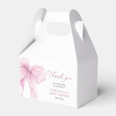 Modern Pink Bow Baby shower Dank u wel Bedankdoosjes (Voorkant Zijde)