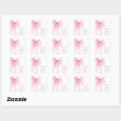 Modern Pink Bow Baby shower Dank u wel Vierkante Sticker (Vel)