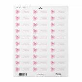 Modern Pink Bow Baby shower Retouradres Etiket (Full Sheet)