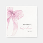 Modern Pink Bow Baby Shower Servet (Voorkant)