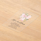 Modern Pink Bow Bloemen Liefde in Bloom Vrijgezell Acryl Uitnodigingen (Laagn)