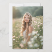 Modern Pink Bow Bloemen Liefde in Bloom Vrijgezell Kaart (Achterkant)