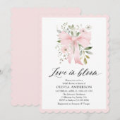 Modern Pink Bow Bloemen Liefde in Bloom Vrijgezell Kaart (Voorkant / Achterkant)