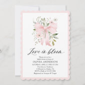 Modern Pink Bow Bloemen Liefde in Bloom Vrijgezell Kaart (Voorkant)