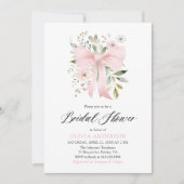 Modern Pink Bow Bloemen Liefde in Bloom Vrijgezell Kaart (Voorkant)