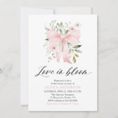 Modern Pink Bow Bloemen Liefde in Bloom Vrijgezell Kaart (Voorkant)