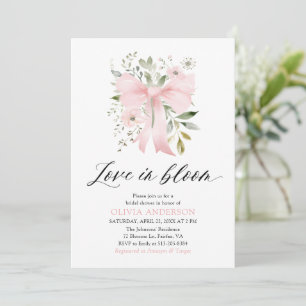Modern Pink Bow Bloemen Liefde in Bloom Vrijgezell Kaart