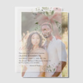 Modern Pink Bow Bloemen Liefde in Bloom Vrijgezell Vellum Uitnodigingen (Offset (Koppel))