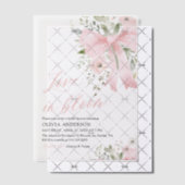 Modern Pink Bow Bloemen Liefde in Bloom Vrijgezell Vellum Uitnodigingen (Offset (Uitnodiging))