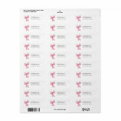 Modern Pink Bow Coquette Afstuderen Retouradres Etiket (Full Sheet)