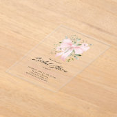 Modern Pink Bow Coquette Floral Vrijgezellenfeest Acryl Uitnodigingen (Laagn)