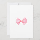 Modern Pink Bow Girl Baby shower Kaart (Achterkant)