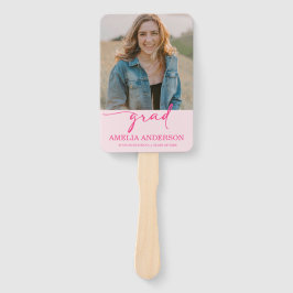 Modern Pink Bow Graduation Class of 2026 Photo Handwaaier