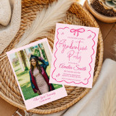 Modern Pink Bow Graduation Class of 2026 Photo Kaart