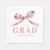 Modern Pink Bow Graduation Party Servet (Voorkant)