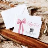 Modern Pink Bow QR Code College Fund Afstuderen Informatiekaartje