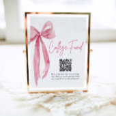 Modern Pink Bow QR Code College Fund Afstuderen Poster