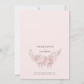 Modern Pink Brown Boho Floral Lijst Wedding Kaart (Achterkant)