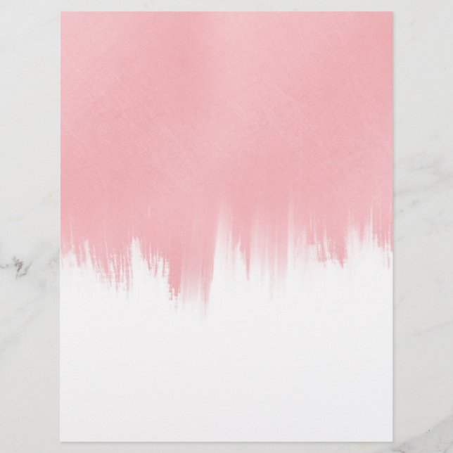 Modern Pink Brush strokes white Design Briefhoofd (Voorkant)