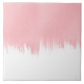 Modern Pink Brush strokes white Design Tegeltje (Voorkant)
