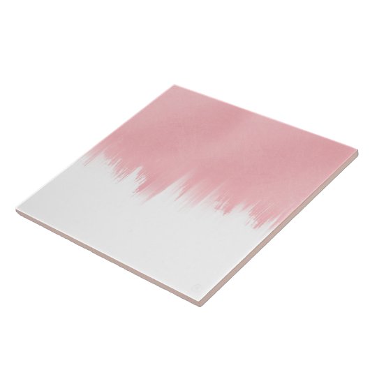 Modern Pink Brush strokes white Design Tegeltje (Zijkant)