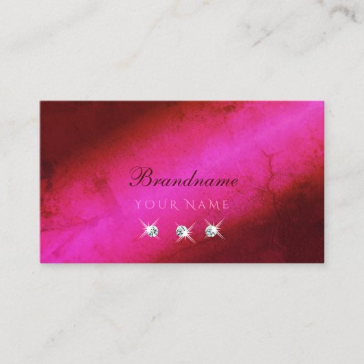 Modern Pink Burgundy Sparging Diamonds Stijlvol Visitekaartje (Voorkant)